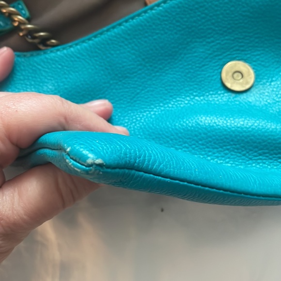 J. CREW  Turquoise Envelope Bag Clutch - Picture 6 of 7